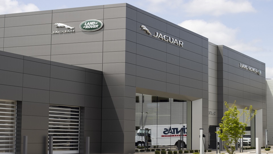 A photo of a Jaguar Land Rover building.