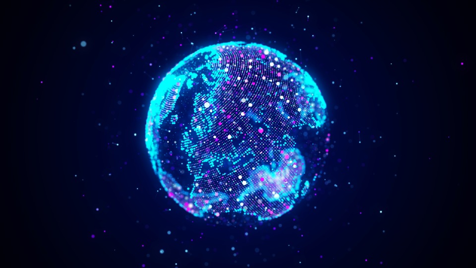 A globe illuminated as an AI image