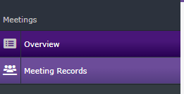 Screengrab showing the Meeting Records button.