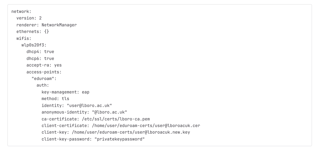 Screenshot of what the identity field should look like