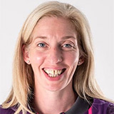 Headshot of Liv Murphy in Loughborough Sport tracksuit against a white background