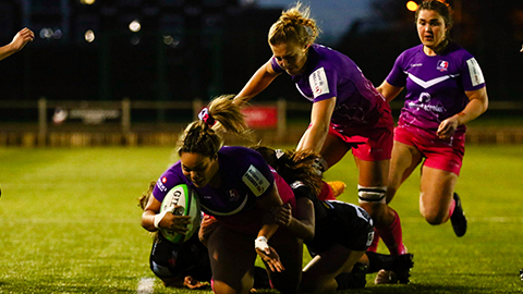 rugby players on the pitch