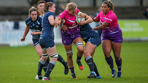 rugby players on the pitch
