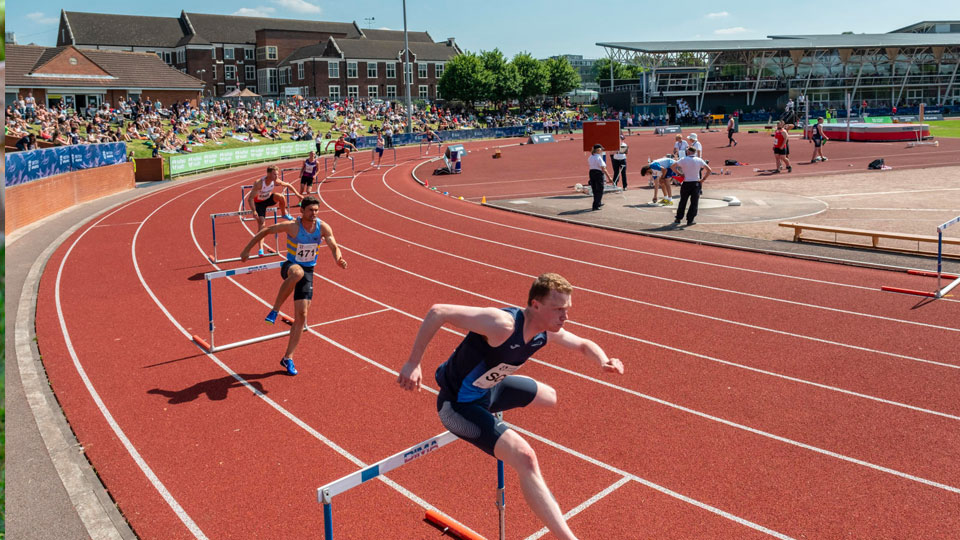 Athletics action on the running track