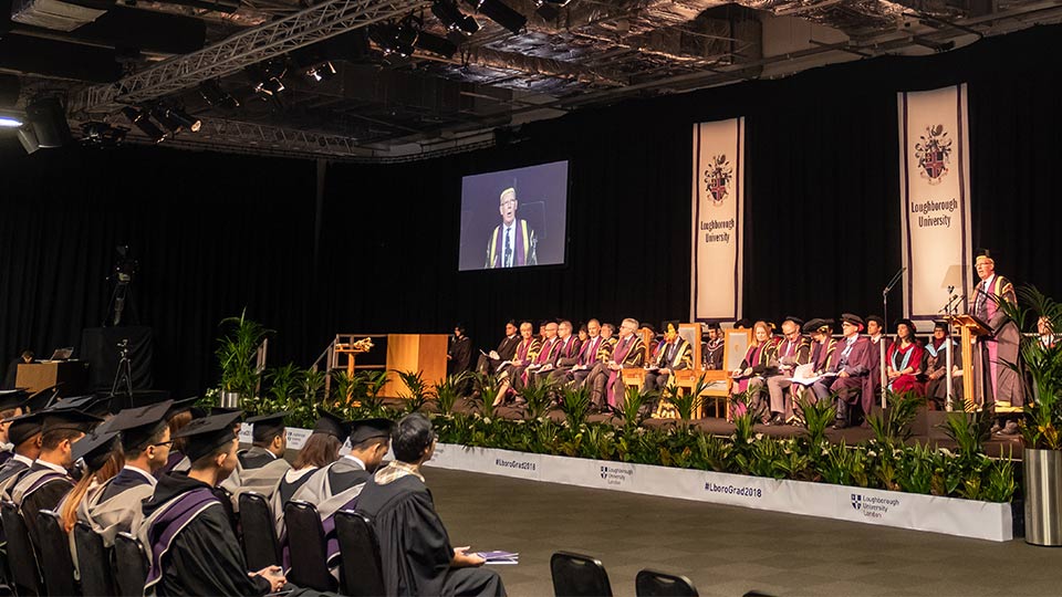 Graduation ceremony at Loughborough University London. 