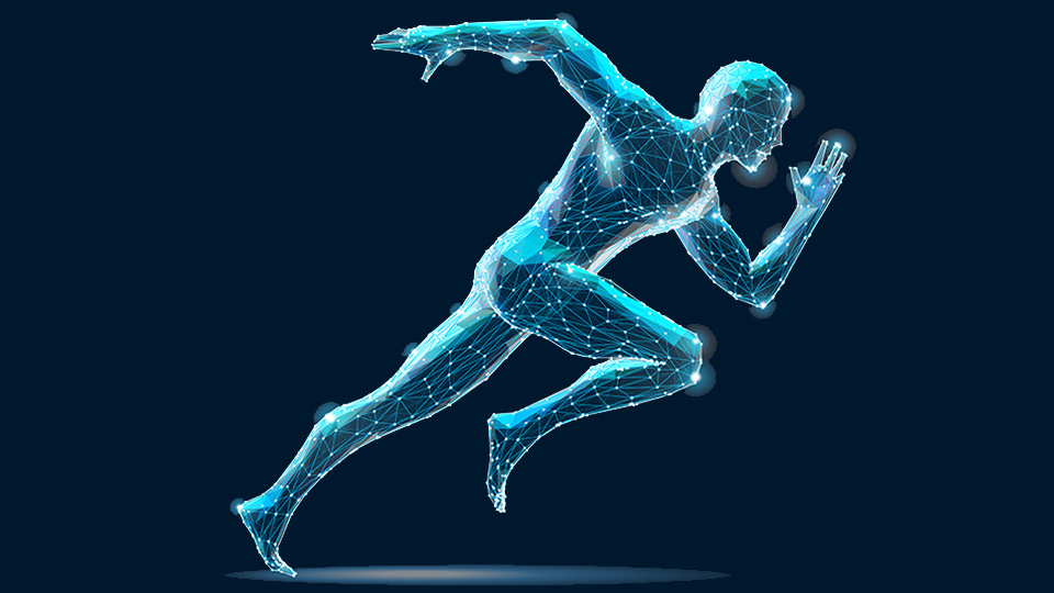 A vector of a man running. 