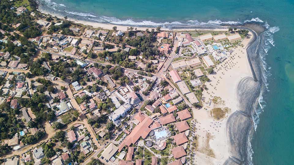 A shot of Gambia from the air 