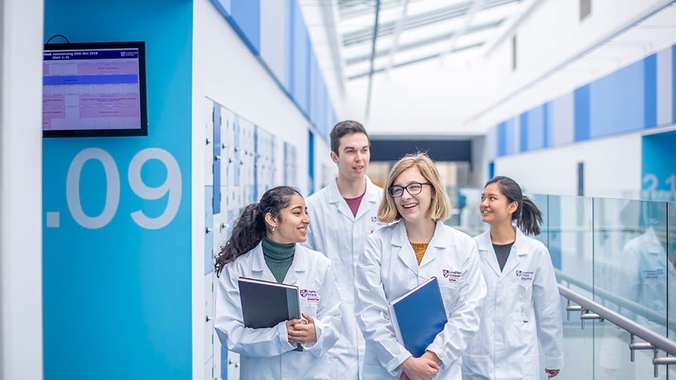 Students walking