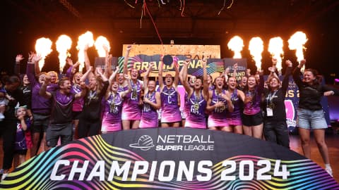 Loughborough Lightning lift the Netball Super League trophy