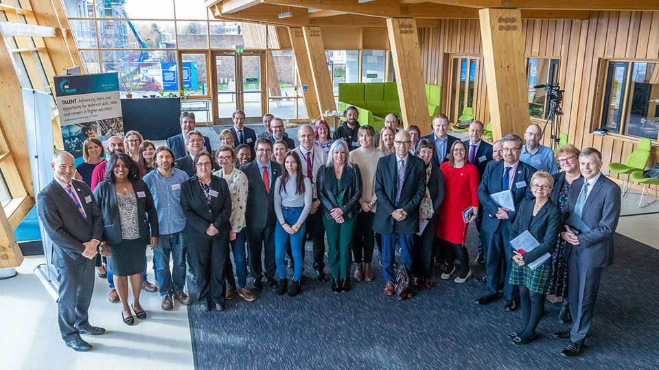 A group shot of all in attendance at the MI Talent launch event