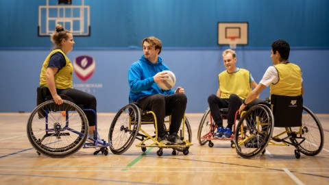 wheelchair basketball in action