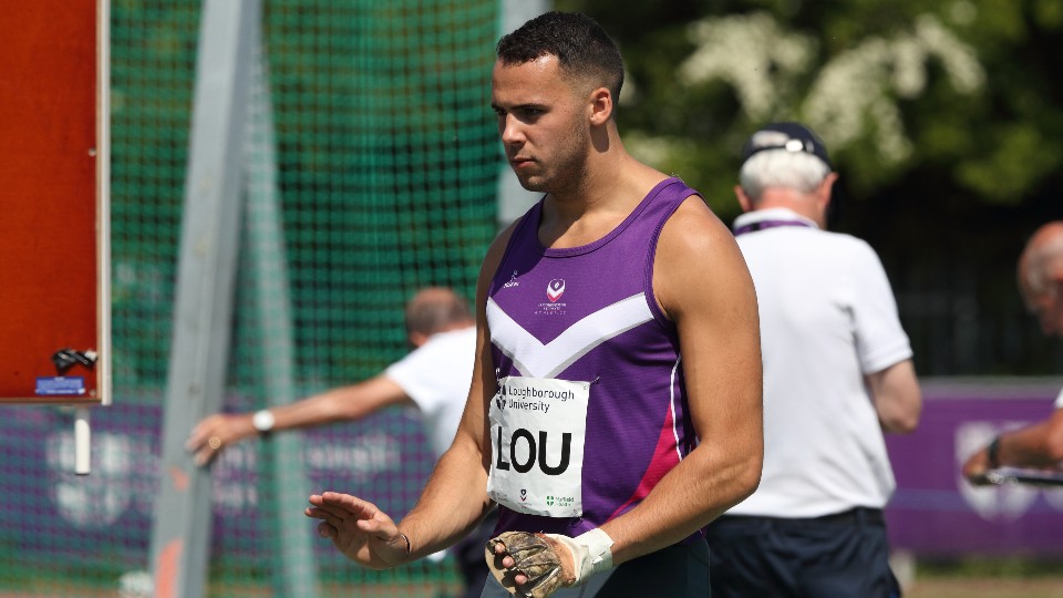 Taylor Campbell won the men’s event at the Loughborough Winter Throws Meeting with British Athletics 