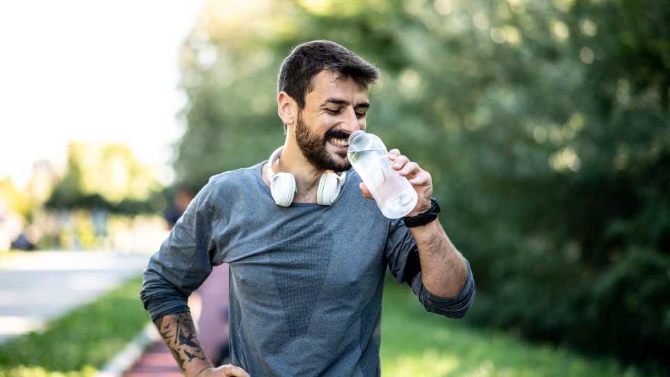 A man after exercise