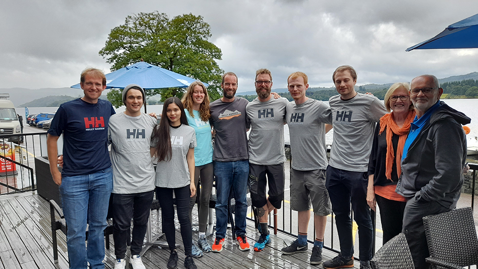 Photo of Danny Longman and his support team together after completing his endurance challenge