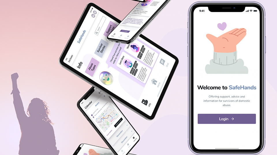 Visual concept of app and online service by Tanya Janes, which aims to support survivors of abuse
