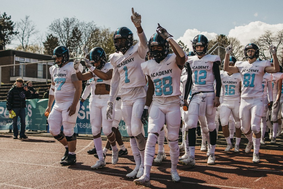 NFL Academy players in action 