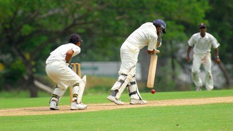 a cricket match in action 