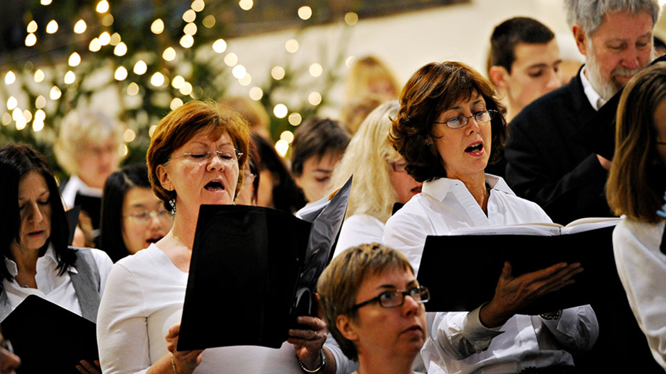 Members of the choir singing 