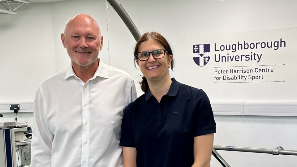 David Pond (left) alongside Professor Vicky Tolfrey, Director of the Peter Harrison Centre for Disability Sport at Loughborough University.