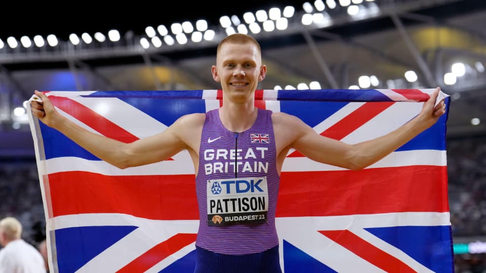 Recent Loughborough graduate Ben Pattison following his bronze medal win in the 800m meters. Image provided by PA / Alamy.