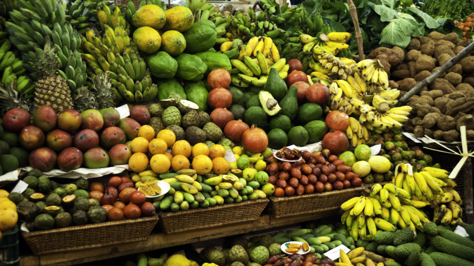 different fruits displayed at a market