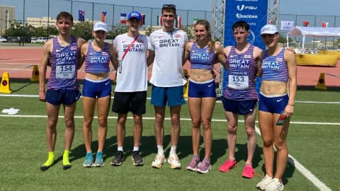 a posed group shot of loughborough student athletes