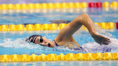 Swimmer Freya Colbert in a race