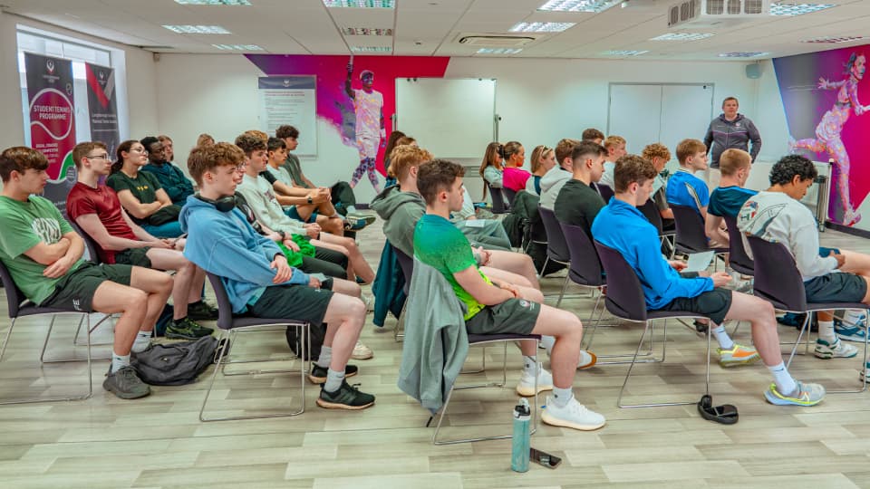 students sitting down during a seminar